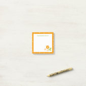 Warm Orange Ditsy Flower Polka Dots Personalised ポストイット (デスク上)
