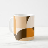 Warm Orange Geometric Composition コーヒーマグカップ (正面左)