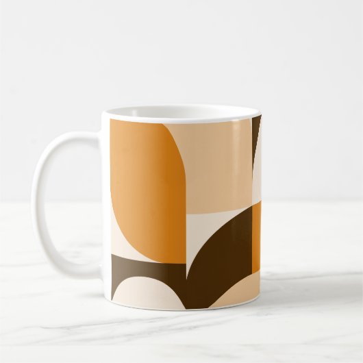 Warm Orange Geometric Composition コーヒーマグカップ (左)