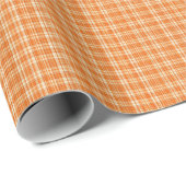Warm Orange Linen Plaid Pattern ラッピングペーパー (ロールコーナー)
