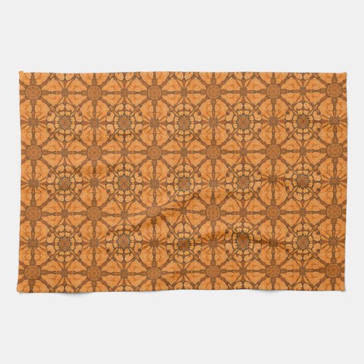 Warm Ornamental Lattice Tile  キッチンタオル (横)