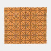 Warm Ornamental Lattice Tile  フリースブランケット (正面(横))