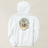 Warm Panda Coffee Cup Graphic Hoodie パーカ (デザイン裏面)