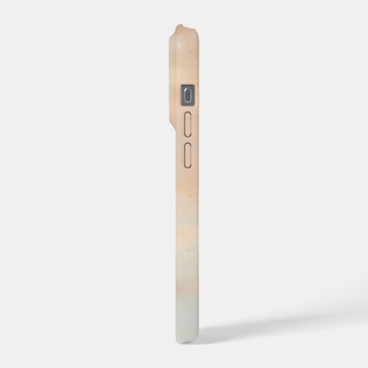 Warm Pastel Sky Abstract with Soft Cloud Texture iPhoneケース (左側面)