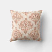 Warm Peach Damask Watercolor Ornamental Pattern クッション (裏面)