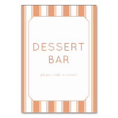 Warm Peach Minimalist Dessert Bar Sign テーブルナンバー (裏面)