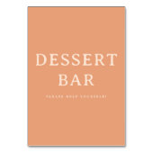 Warm Peach Minimalist Dessert Bar Sign テーブルナンバー (裏面)