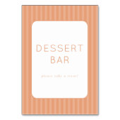 Warm Peach Minimalist Dessert Bar Sign テーブルナンバー (裏面)