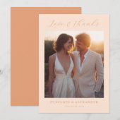 Warm Peach Minimalist Photo サンキューカード (正面/裏面)