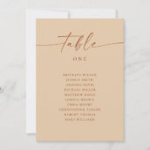 Warm Peach Sand Minimalist Wedding Seating Chart 招待状 (正面)