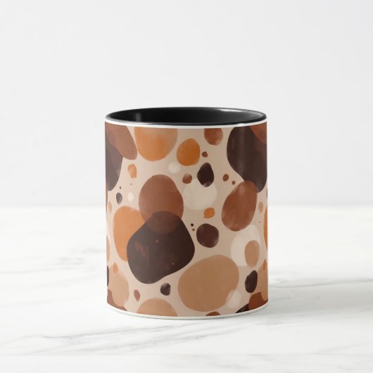 Warm Pebble Aesthetic Mug – Minimal Abstract Dots マグカップ (中央)