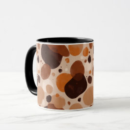 Warm Pebble Aesthetic Mug – Minimal Abstract Dots マグカップ