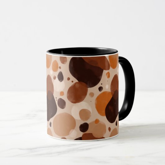 Warm Pebble Aesthetic Mug – Minimal Abstract Dots マグカップ (正面右)