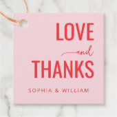 Warm Pink Love Thanks フェイバータグ (正面)