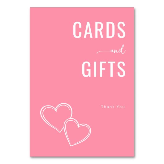 Warm Pink Minimalist Gratitude Card テーブルナンバー (正面)