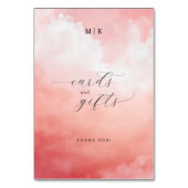 Warm Pink Watercolor Gratitude Card テーブルナンバー (裏面)
