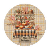 Warm Red and Orange Farmhouse Thanksgiving カッティングボード (正面)