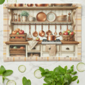 Warm Red and Orange Farmhouse Thanksgiving キッチンタオル (折り畳み)