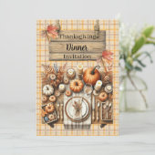 Warm Red and Orange Farmhouse Thanksgiving 招待状 (スタンド正面)