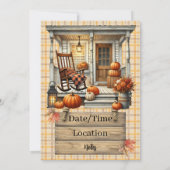 Warm Red and Orange Farmhouse Thanksgiving 招待状 (裏面)