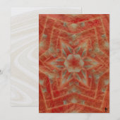 Warm Red Gold Star Flat Holiday Card シーズンカード (正面/裏面)