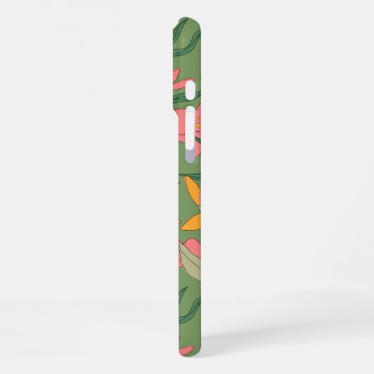 Warm Retro Floral Seamless Pattern iPhoneケース (左側面)