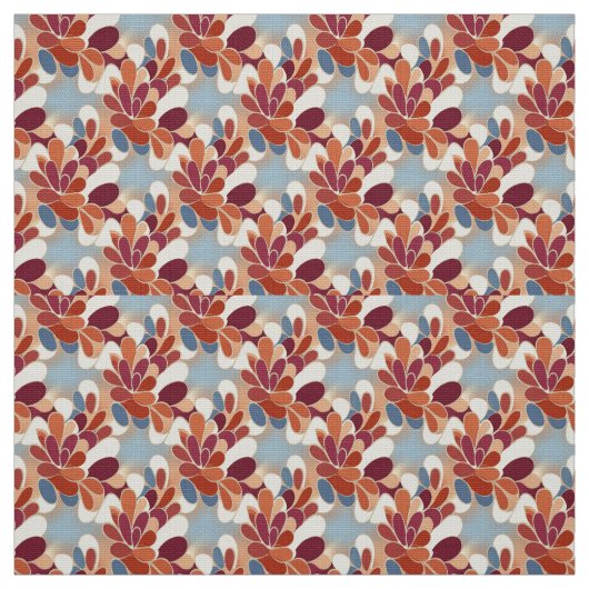 Warm Retro Petal Bloom Pattern ファブリック (見本)
