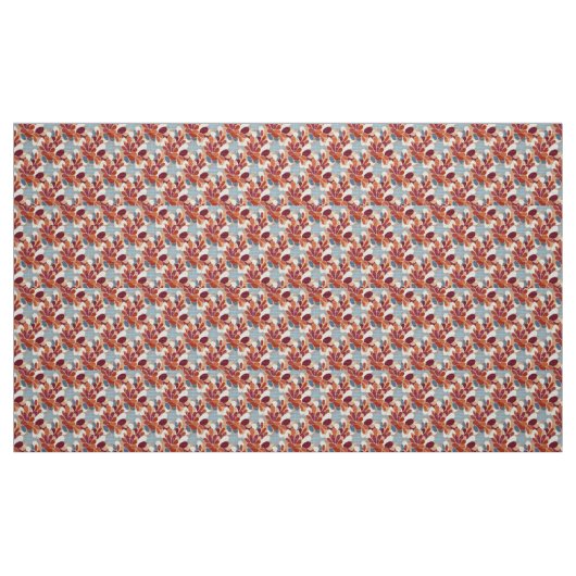 Warm Retro Petal Bloom Pattern ファブリック (ファットクウォーター)