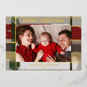 Warm Rustic Brushstrokes w/Gold Highlights Photo 箔シーズンカード (正面)