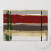 Warm Rustic Brushstrokes w/Gold Highlights Photo 箔シーズンカード (裏面)