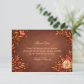 Warm Rustic Floral Appreciation サンキューカード (スタンド正面)