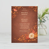 Warm Rustic Floral Autumn Elegant 招待状 (スタンド正面)