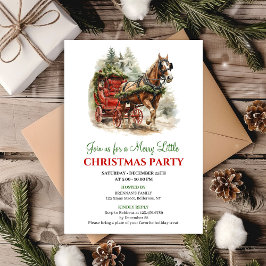 Warm rustic winter scene Christmas party invite 招待状