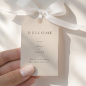 Warm Sand Minimalist Wedding Welcome ギフトタグ