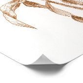 Warm Seasonal Botanical Ink Art Elegant Wall  ポスター (角)