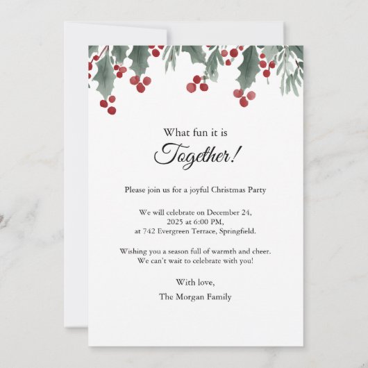 Warm Smiles Christmas 招待状 (裏面)