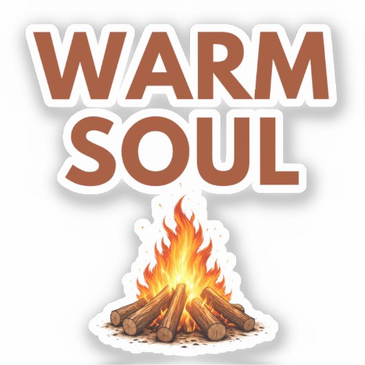 Warm Soul Minimal Flame Vinyl Sticker シール (正面)