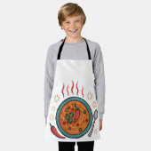 Warm Spicy Curry Food Art エプロン (着用した状態)