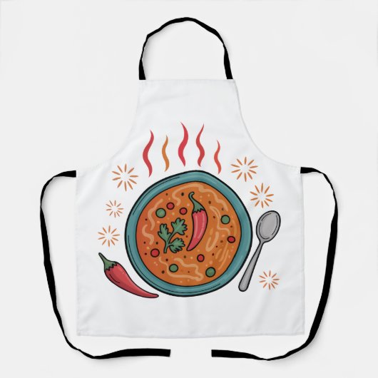 Warm Spicy Curry Food Art エプロン (正面)