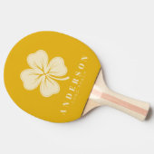 Warm Sunflower Four Leaf Clover with Name 卓球ラケット (横)