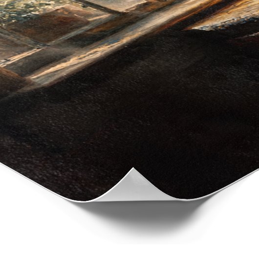 Warm Sunlight in Heirloom Kitchen Window ポスター (角)