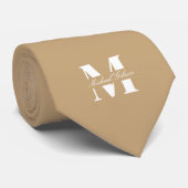 Warm Tan | Custom Monogram Wedding Groomsmen ネクタイ (ロール)