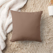Warm Taupe Solid Throw Pillow クッション (ブランケット)
