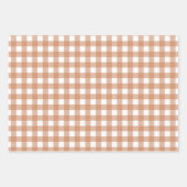 Warm Terracotta and White Checkered Gingham ラッピングペーパーシート (正面3)