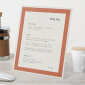 Warm terracotta clay wedding menu Pedestal Sign 台座サイン (インサイチュ)