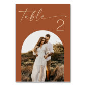 Warm Terracotta Fall Wedding | Sienna Modern Photo テーブルナンバー (裏面)