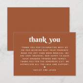 Warm Terracotta Wedding | Elegant Fall Sienna サンキューカード (正面/裏面)