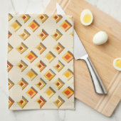 Warm toned embossed geometric diamond pattern キッチンタオル (四つ折り)