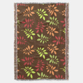 Warm Tonesカラフルの紅葉ブランケット スローブランケット (正面縦)