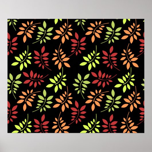 Warm Tonesポスタカラフルーの紅葉 ポスター (正面)